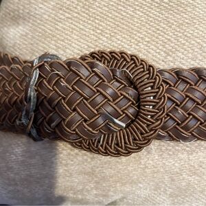 Classic Brown braided Vegan Leather Belt size LG-XL NWOT